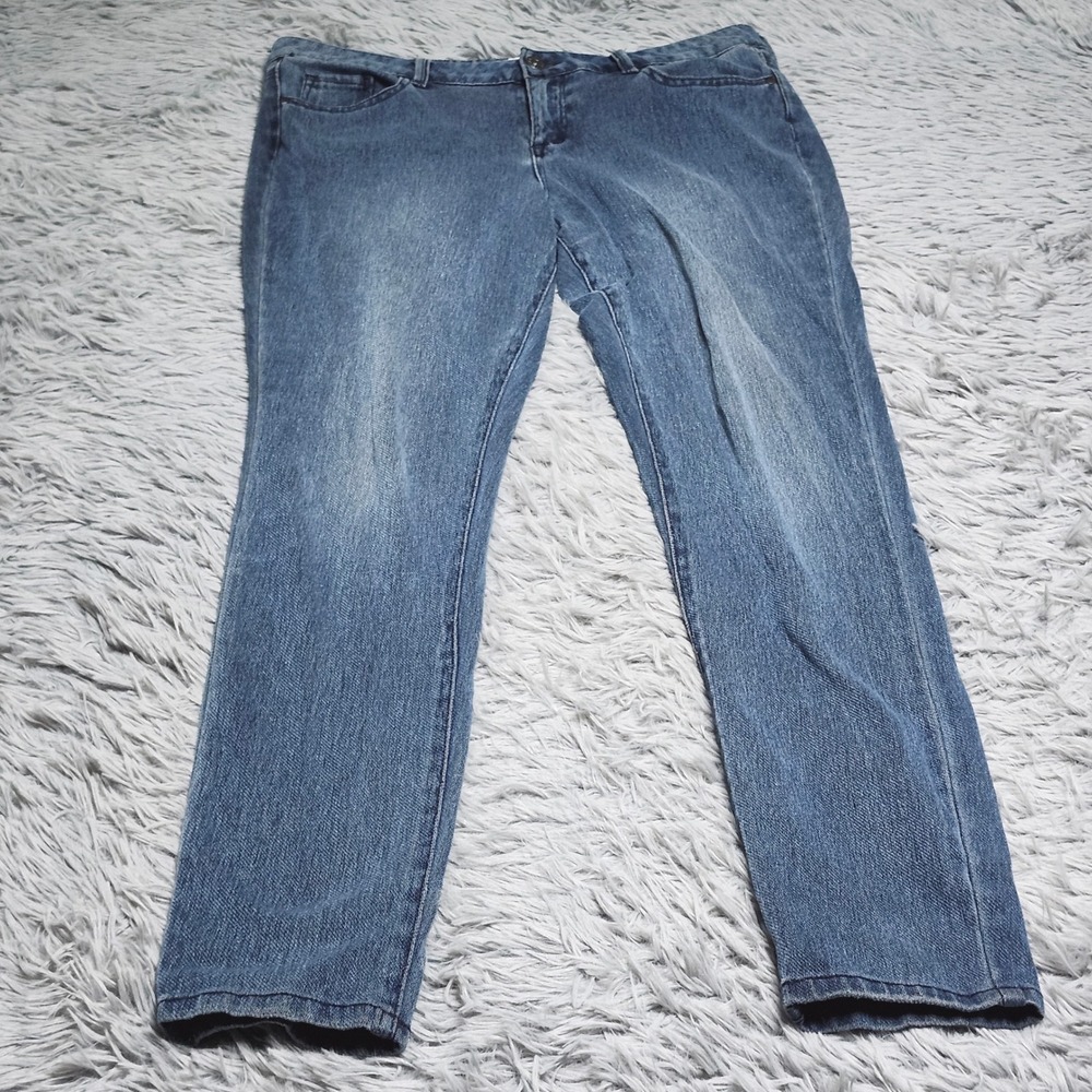 Vintage America Blues Jeans Womens 10 10/30 Boho Skinny Blue Cotton Denim